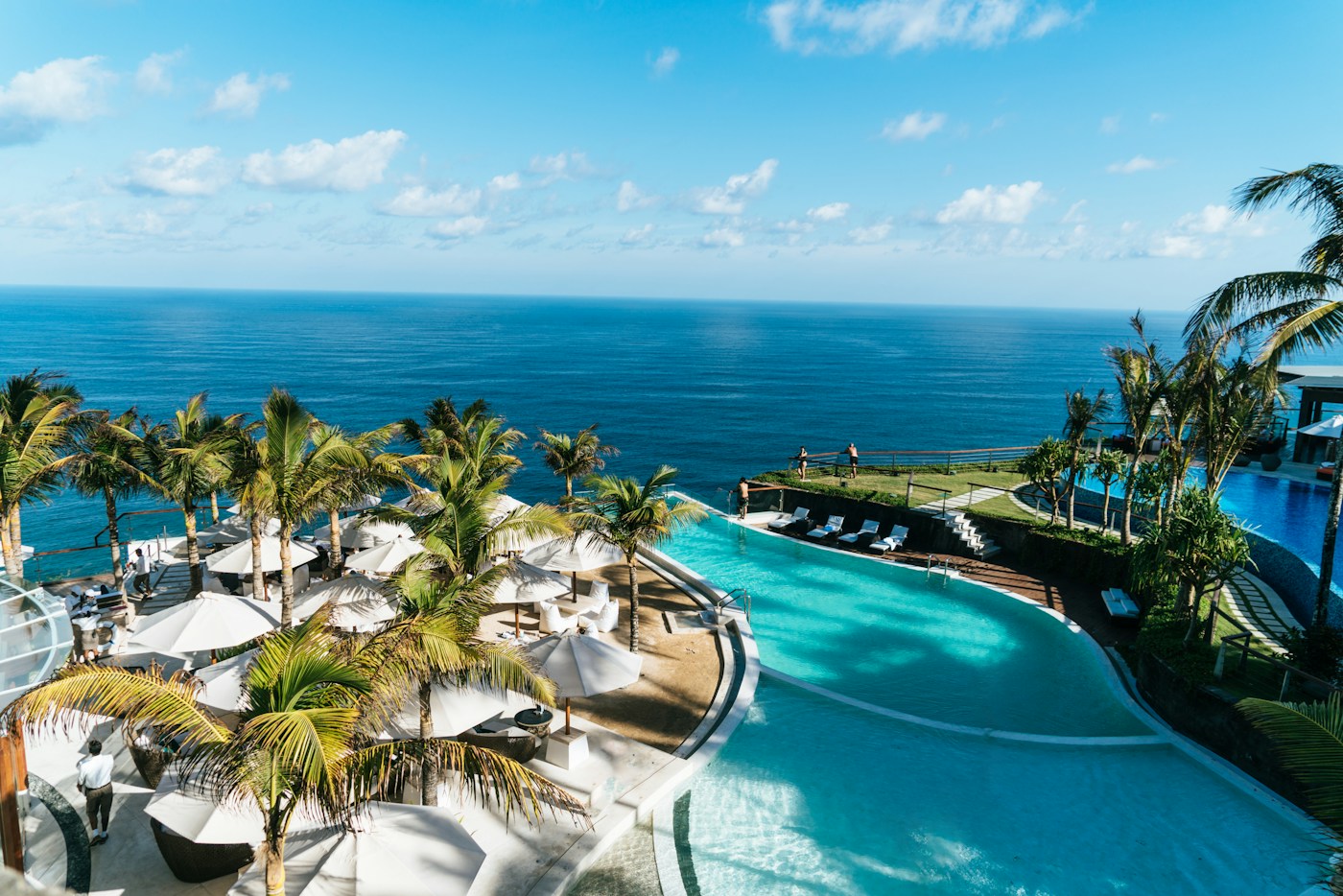Elegant tropical resort with a swimming pool